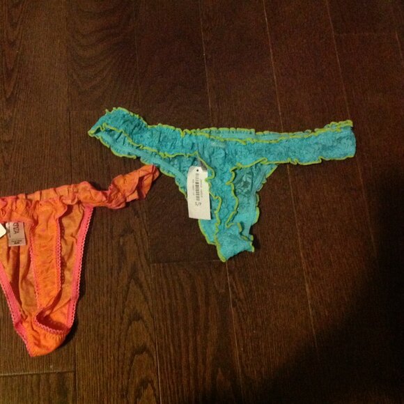 Blue Lace Thong Underwear - Picture 4 of 4